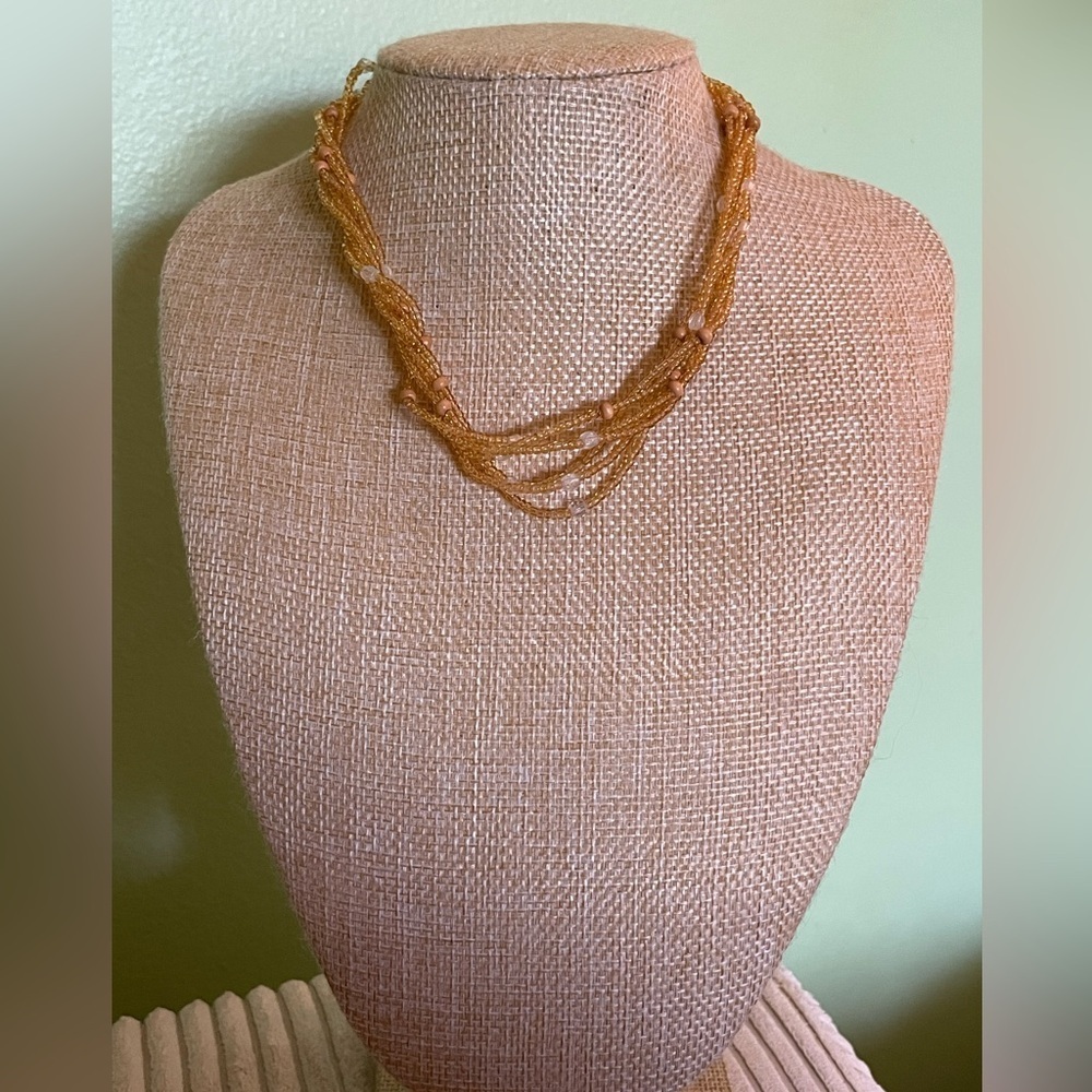 Elegant Gold Beaded Necklace